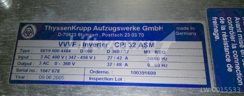 Частотный преобразователь VVVF-Inverter CPI 32 ASM