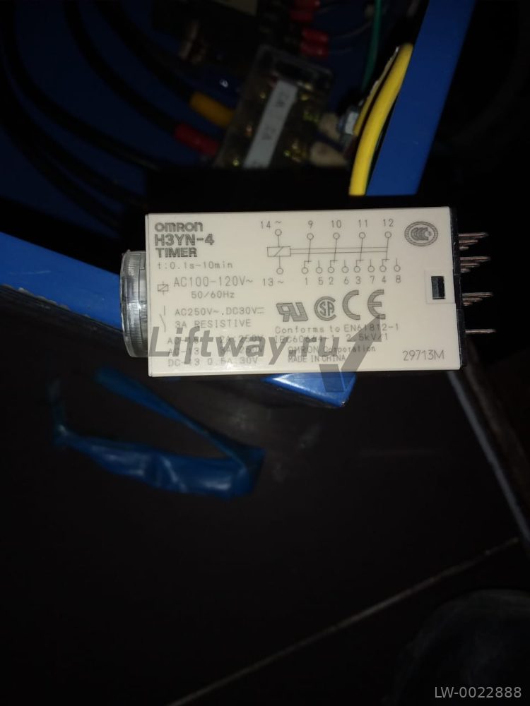 Таймер аналоговый Omron H3YN-4 AC100-120V диапазон времени 0,1 с .. 10 мин