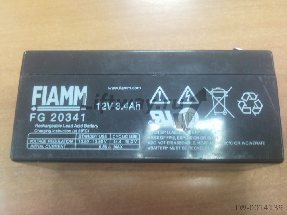 Аккумулятор FIAMM FG 20341 - 12В, 3,4Ач ( 12V, 3,4 Ah) клеммы 4,8 мм