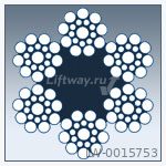 Канат PDC d=6,0 мм 6x19S-FC, 1770 N/mm2, крестовой прав свивки с синтетическим сердеч (DRAKO Китай)
