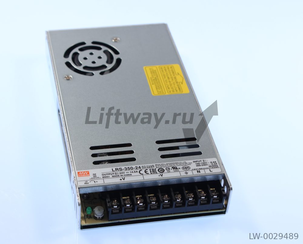 Блок питания LRS-350-24, Вх. 100-120VAC/6.8A 200-240VAC/3.4A Вых. 24VDC/14.6A