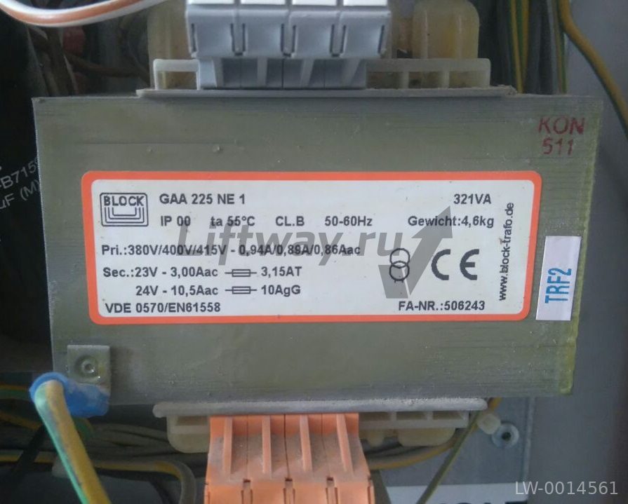 Трансформатор Otis Вход.380VAC/0.94A 400VAC/0.89A 415VAC/0.86A Выход 23V/3.0Aac 24V/10.5Aac
