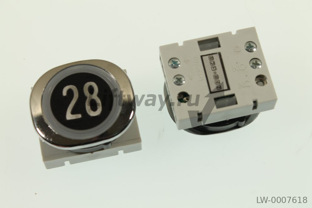 Кнопка приказа "28" черная F6-LENS