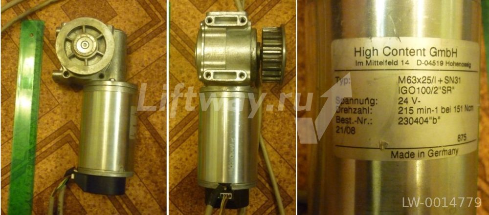 Мотор-редуктор привода дверей ПРАВЫЙ M63x25/I + SN31 + IGO100/2SR 24VDC 215RPM (с энкодером)
