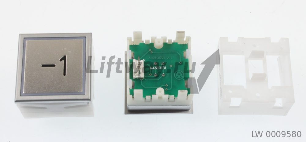Кнопка "-1" Thyssen KT40 STEP C 40х40мм (Европейский вариант) красная подсветка