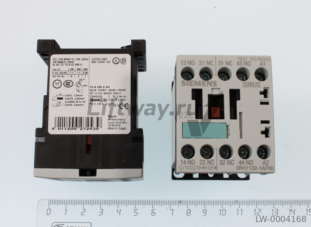 ВСПОМОГАТЕЛЬНОЕ РЕЛЕ, 2НО+2НЗ, AC 110 V, 50 ГЦ, ВИНТОВЫЕ ЗАЖИМЫ, ТИПОРАЗМЕР S00