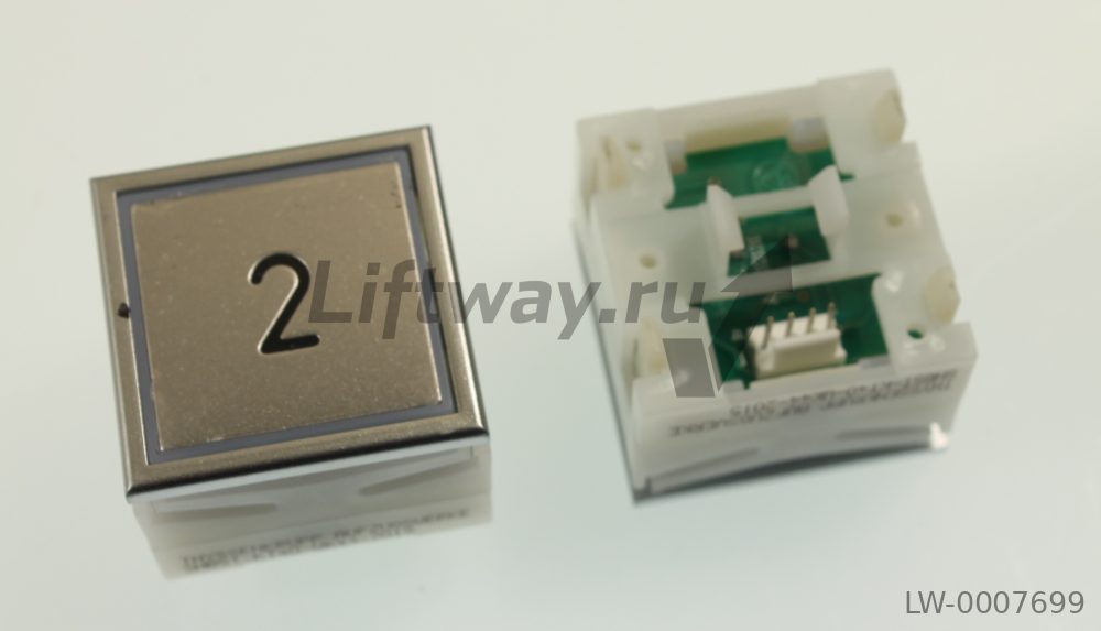 Кнопка "2" Thyssen KT40 STEP C 40х40мм (Европейский вариант) красная подсветка