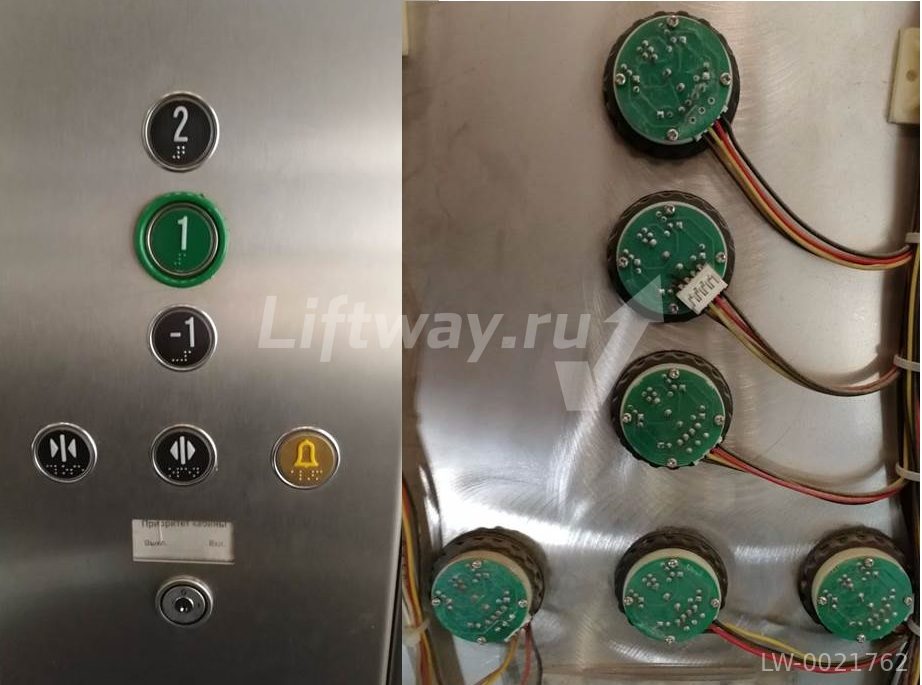 Кнопка приказа "-1" с браилем черный нажимной элемент тип DDA