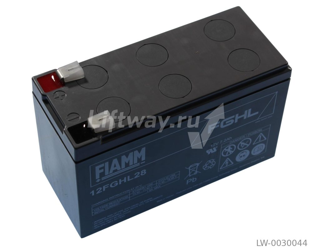 Аккумулятор 12FGHL28 12В 7.2 Ач  клемма 6,35 мм (151x65x95мм)