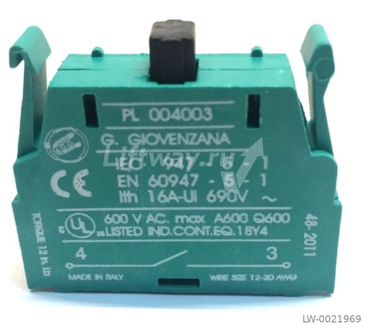 (ЗАМЕНЕНО НА M21104) Контактный блок. NO-контакт, 16А\690в АС (4003)