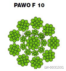 Канат 13,0 mm PAWO F10 9x21F - IWRC U 1570 sZ