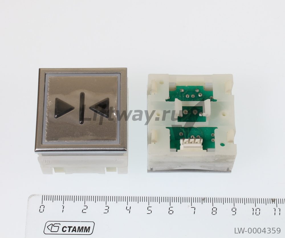 Кнопка "ЗАКРЫТИЕ" Thyssen KT40 STEP C 40х40мм (Европейский вариант) красная подсветка