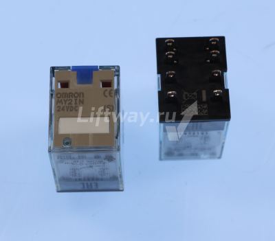Реле электромеханическое Omron MY2IN 24DC(S), катушка 24VDC со светодиодным индикатором